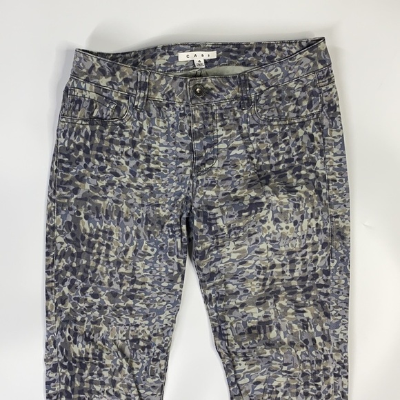 CABI #604 Gray Modern Camo Jeggings Jeans Side 4 - Picture 2 of 12